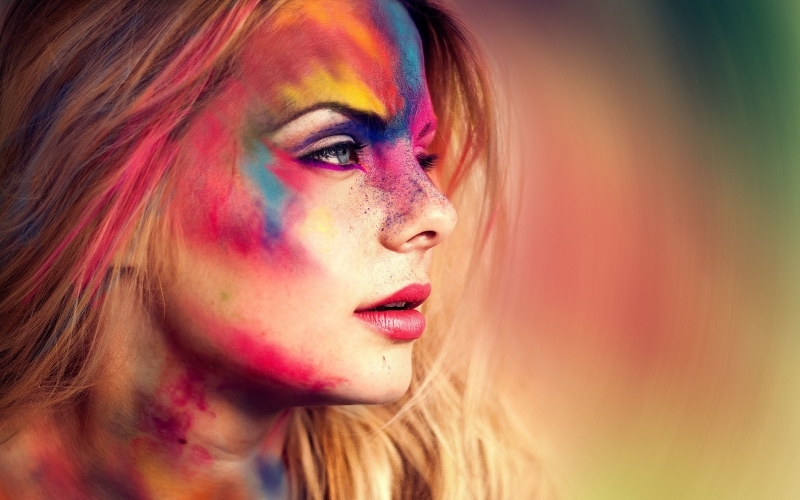 Puzzle Mujer con cara pintada